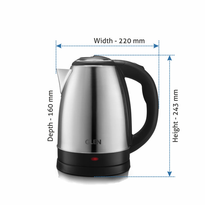 Electric Kettle 1.8 Litre Stainless Steel with 360° Rotational Base, 1500 W - Silver (9002)