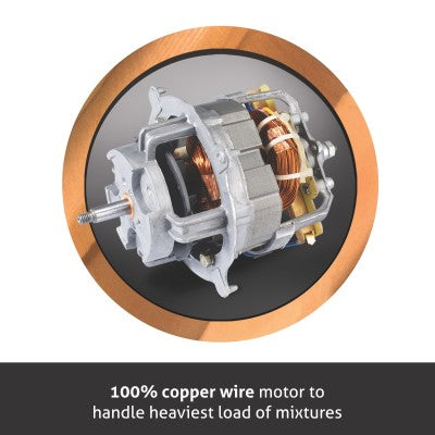 Mixer Grinder 750W 100% Copper Motor, 3 Stainless Steel Liquidiser, Grinder and Chutney Jars - White (4022)